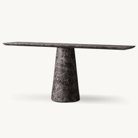 Console d'entrée décorative en pierre naturelle KUMUSI, plateau en marbre Nero Antico, taille personnalisable, pour villa et salon