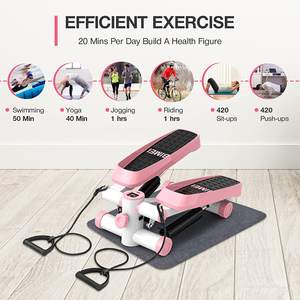 Mini <span class=keywords><strong>machine</strong></span> pas à pas d'<span class=keywords><strong>escalier</strong></span> d'<span class=keywords><strong>escalier</strong></span> de yoga d'aérobie de gymnastique personnelle avec des bandes de résistance - Product Image 3