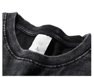 T-shirt épais personnalisé pour homme, style industriel, imprimé en relief, surdimensionné, vintage, effet vieilli - Product Image 5