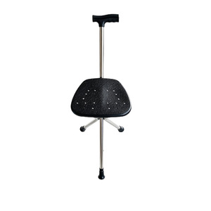 Elderly Walking Stick <b>Stool</b> Aluminum Alloy Steel Non Slip <b>Folding</b> Chair For Senior Support - Product Image 2