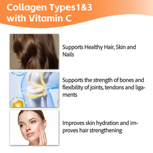 Comprimés de collagène hydrolysé de type 1 et 3 avec vitamine C pour soutenir la santé des cheveux, de la peau, des ongles, des os et des articulations (OEM ODM) - Product Image 5