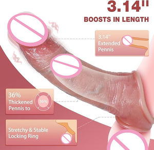 Weicher <span class=keywords><strong>Penis</strong></span>-Sleeve Dildo Vibrator für Männer & Paare - 10 Vibrationsmodi Wasserdicht IPX5 Umweltfreundliches Erwachsenenspielzeug - Product Image 2