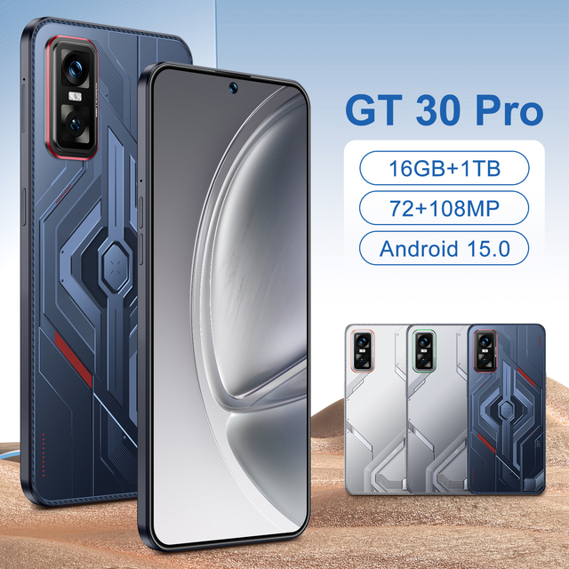 Hot Selling GT30 PRO Original 5G Smartphone 7.3 Inch HD Screen 108MP Rear Camera 16GB RAM/1TB ROM Deca Core CDMA/LTE Cellular