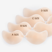 Soutien-gorge adhésif en silicone invisible push-up sans bretelles ni dos pour femme grande taille, idéal pour robe de mariée ou de soirée