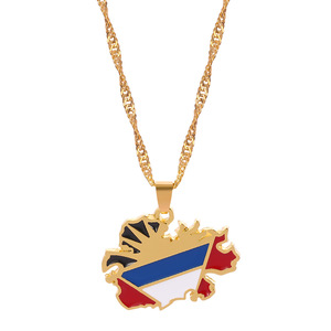 Gran oferta, collares con mapa de varios países con temática deportiva, colgante de aleación de bandera nacional, medalla de mapa de África para decoración del hogar - Product Image 3