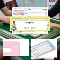 Lecteur de cartes Mahjong, mélangeur de tuiles, support de cartes de règles Mahjong en PVC durable et étanche, avec motifs imprimés mignons pour jeu de table