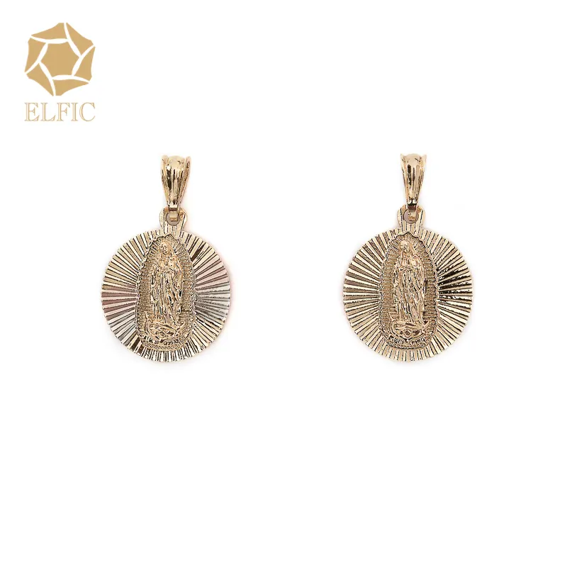 Elfic Virgin Mary Pendant 18 k gold jewelry designer charms