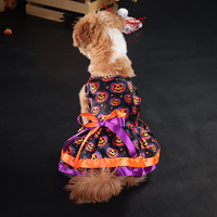 Costume d'Halloween pour chien, tenue citrouille et crâne, vêtements de fête pour animaux de compagnie, robe de fête pour chiens et chats