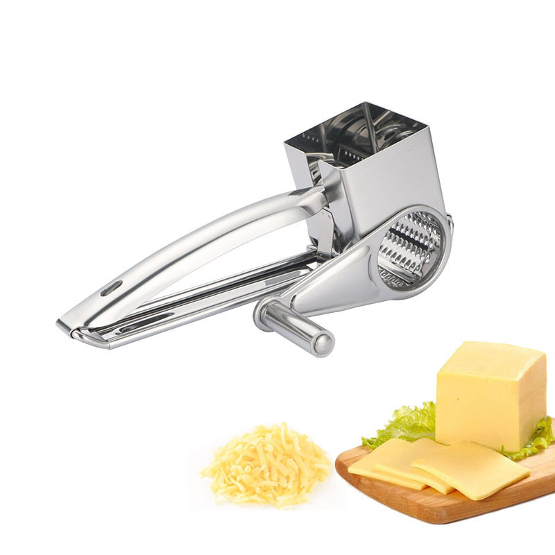 Stainless steel handheld rotation cheese peeler shredder slicer citrus lemon zester cutter cone long cheese grater for kitchen