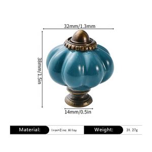 Maniglia in Ceramica a Forma di Zucca Personalizzabile Multicolore Stile Pastorale <span class=keywords><strong>per</strong></span> Ante di Armadi e Cassetti <span class=keywords><strong>Cucina</strong></span>, Design Tradizionale Americano - Product Image 3