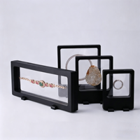 Kotak Display Suspensi TPU Clear View dengan Film Elastis, Casing Mengambang untuk Koleksi Hobi, Tempat Ornamen Mini
