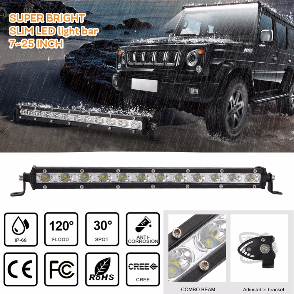 RIGIDON Barre Lumineuse LED 52 Pouces 300W - Phare Offroad 12V 24V Pour 4x4, SUV, Camion, ATV - 6000K Blanc