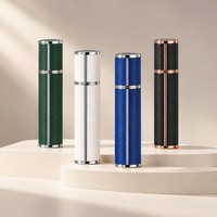 Atomiseur de parfum en cuir PU de 10 ml avec capuchon argenté électroplaqué, flacon pulvérisateur portable rechargeable pour voyage, cosmétique