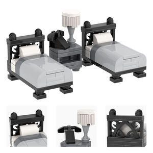 MOC4177-4182 प्रक्रिट पीले रंग का नीला पीला पीला पीला पीला पीला पीला पीला नीला और सफेद बंक बिस्तर निर्माण ब्लॉक बच्चों के खिलौने - Product Image 2