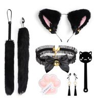 Ensemble de sept pièces de jouets sexuels SM, bandeau queue de chat, accessoire interactif pour la flirt féminin, plug anal pour adultes