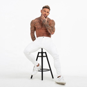 Uomini Scarni Dei <span class=keywords><strong>Jeans</strong></span> di Nuovo Stile <span class=keywords><strong>Jeans</strong></span> Strappati Uomini Street Wear Bianco Skinny Lavato Morbido Slim Fit Stretch Pant - Product Image 5