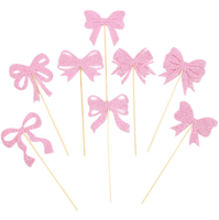 Nouveaux décorations de gâteau en forme de nœud pour la Saint-Valentin, pics à gâteau en forme de nœud papillon pour baby shower, anniversaire, mariage, fiançailles, fournitures de fête