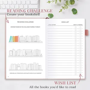 Journal de lecture personnalisé LABON A5, couverture rigide en lin, pour la révision des livres, suivi des lectures, questions guidées, cadeau pour les amoureux des livres - Product Image 5