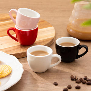 Cross Border Latte Coffee Cup Ceramic Cappuccino <b>Mug</b> Set White Red Pink Black Solid Color For Presents 2025 - Product Image 4