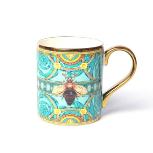 Couple Coffee Cup Saucer Set Trendy New Gold Head Creative Personality Gift Tea Cup For Couple Wholesale - Product Image 5