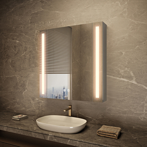 Wall-Hung Rectangular LED Bathroom <b>Mirror</b> Cabinet with Energy-Saving Light and Frameless Design - Product Image 2