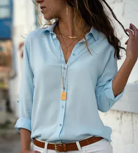 2021 ladies shirts chiffon plus size fashion v-neck western woman blouse