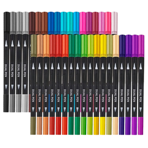 12/24/36/48/60 Colors Diy Art Rock <b>Marker</b> Pen Waterproof Metallic Oem <b>Permanent</b> Pen Dual Tip Acrylic Paint Pens - Product Image 1