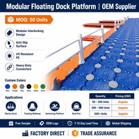 Plataforma Flotante Modular Cuadrada Azul de PE, en Oferta, para Muelle Flotante y Puente Flotante