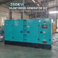 Générateur diesel silencieux 250 kW 312,5 kVA, moteur Ricardo P618ZLD, triphasé, refroidissement par eau, groupe électrogène avec ATS pour alimentation industrielle CE