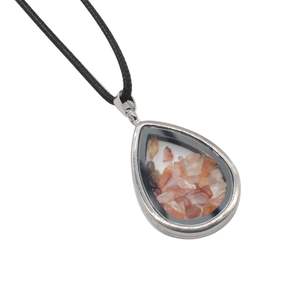 תליון קריסטל שרשרת תליון זהב 18 "חבל שחור לנשים גברים 3-8 מ" מ אבן חן אבן חן פתוחה משאלות יד צ 'קים - Product Image 2