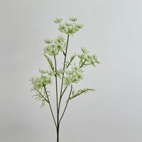 Fleurs artificielles de luxe faites à la main en soie douce à 5 branches, style dentelle de la Reine Anne, branche de fleur en fausse dentelle exquise pour table de maison moderne
