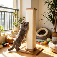 Poteau à gratter vertical durable pour chat, taille personnalisée, en bois et sisal, tour d'escalade écologique, mobilier de jeu interactif, protection pour animaux