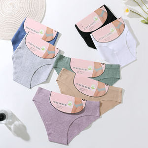 <span class=keywords><strong>Calzoncillos</strong></span> de algodón puro transpirables cómodos con logotipo personalizado de salida de fábrica, <span class=keywords><strong>calzoncillos</strong></span> de cintura baja con patrón sólido multicolor - Product Image 2