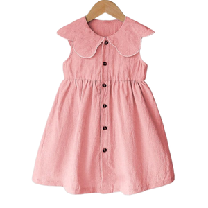 Abito Estivo Personalizzabile in Misto Lino e Cotone per Bambina, Vestito Casual e Comodo per Bambini, Abbigliamento all'Ingrosso - Product Image 1