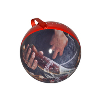 Emballage de bonbons imprimé personnalisé boîte-cadeau boule étain avec ficelle boîte à boules rouge décoration de noël boule en étain pour les bonbons