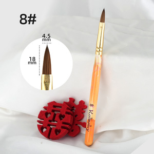 Wooden Handle <b>Nail</b> Brush Set Size 8 10 12 14 16 18 20 Nylon Crimped 3D Acrylic Powder <b>Extension</b> Manicure Salon <b>Nail</b> Brushes - Product Image 6