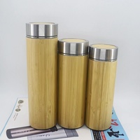 Logo personnalisé 500ml gobelet à thé en bambou isolé sous vide en acier inoxydable tasse à thé de voyage thé aux fruits infuseur bouteille pour lâche