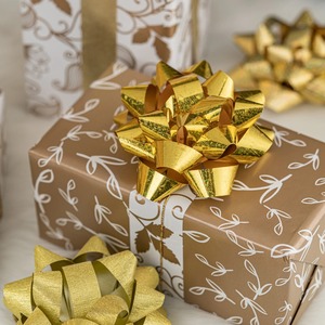 Rubans de Cadeau Double Face en Polyester Tissé, Motif Papillon Étoile Dorée, pour Décorations de Noël, Anniversaire, Saint-Valentin - Product Image 3