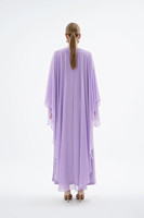 Robe de soirée turque modeste en satin 2026 avec broches en cristal détachables, cape élégante superposée, abaya longue droite, ensemble 2 pièces pour femme musulmane