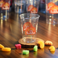 Gobelets en plastique PET transparents de 98 mm avec logo personnalisé, jetables, pour thé au lait Boba, avec couvercles plats ou bombés assortis, vente en gros