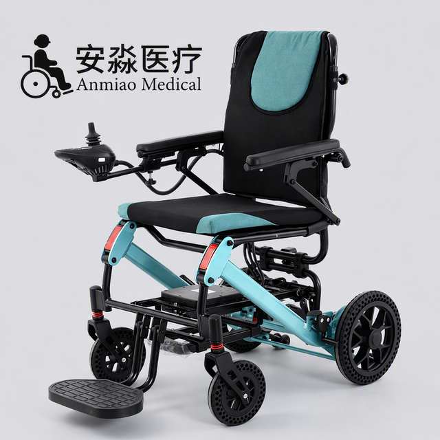 Electric Foldable Wheelchair with Easy-to-Use Joystick, Aluminum Alloy 120kg Capacity Class II Medical Device