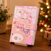 Carnet de notes magnétique à motif de dessin animé 32K, 132 feuilles lignées, cadeau scolaire pour enfants, papeterie en gros