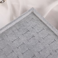35x24x3cm plateau d'affichage velours gris pour collier bagues Bracelet bijoux présentoir bijoux organisateur stockage