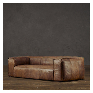 Giọng cổ cổ điển phòng khách giữa thế kỷ hiện đại Ý sang trọng màu nâu da <span class=keywords><strong>sofa</strong></span> thiết lập tùy chỉnh thực hiện đồ nội thất - Product Image 3