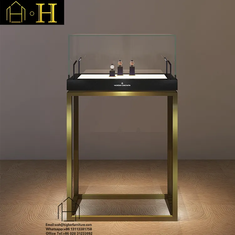 Large Storage Mirrored Metal Glass Museum Display Case Fashion Jewelry Cabinet Customized