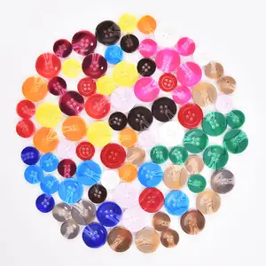 Hot selling Solid Color Sewing 4 Hole Polyester Resin Button for Cloth