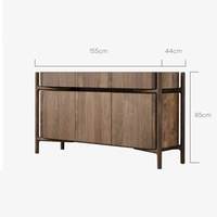 Buffet en bois massif nordique, armoire de rangement en noyer, console minimaliste pour salon et entrée