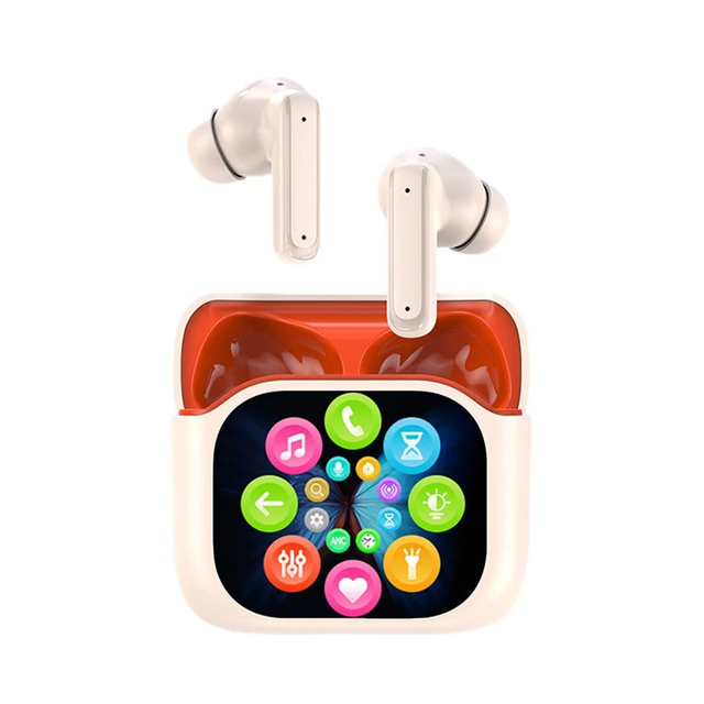 OEM/ODM ANC TWS Wireless Earbuds Digital Display LCD Touch Control Smart Noise Cancelling IPX5 Waterproof Low Latency BT 5.4