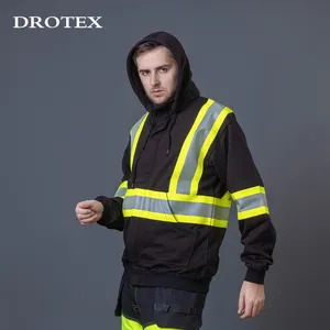 Özelleştirilmiş madencilik iş elbiseleri üniforma alev geciktirici güvenlik naylon pamuk iş elbisesi yansıtıcı güvenlik Hoodie