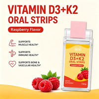 Vente en gros de bandes orales de vitamine D3 + K2 au goût de baies, complément nutritionnel quotidien pour la santé des muscles, des os et du système immunitaire, OEM